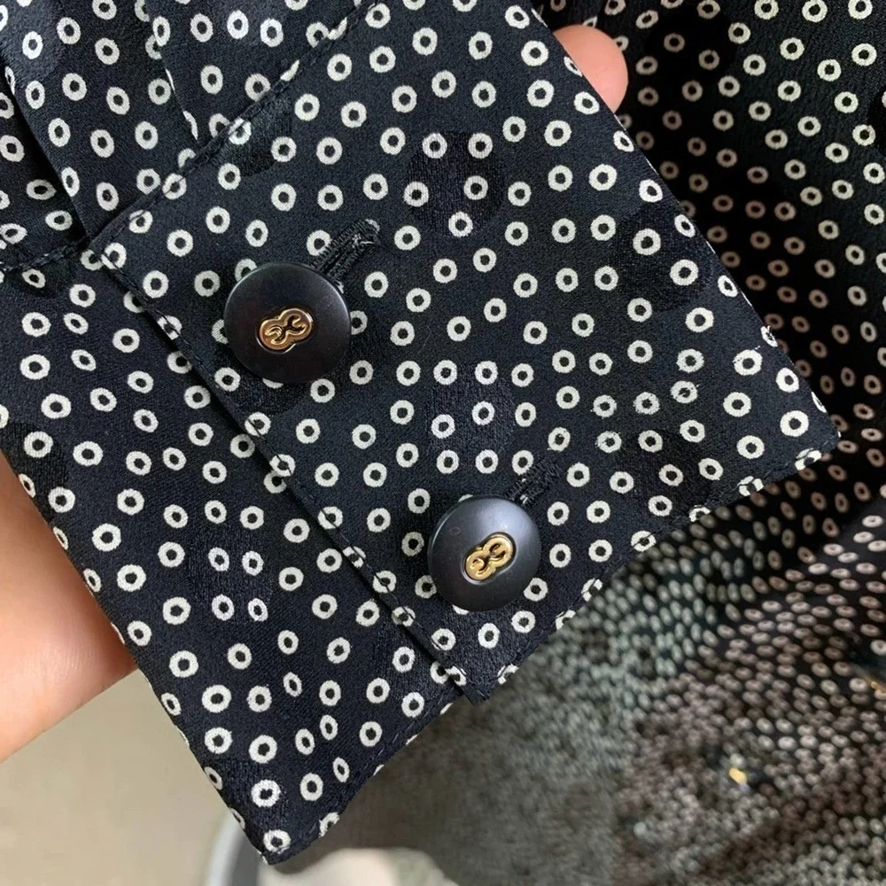 LONG Escada Silk Shirt Dress Size 8 - Picture 8 of 11